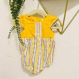 Cat & Jack Yellow Ruffle Baby Girl Romper